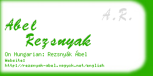 abel rezsnyak business card