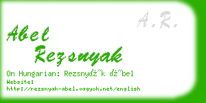 abel rezsnyak business card